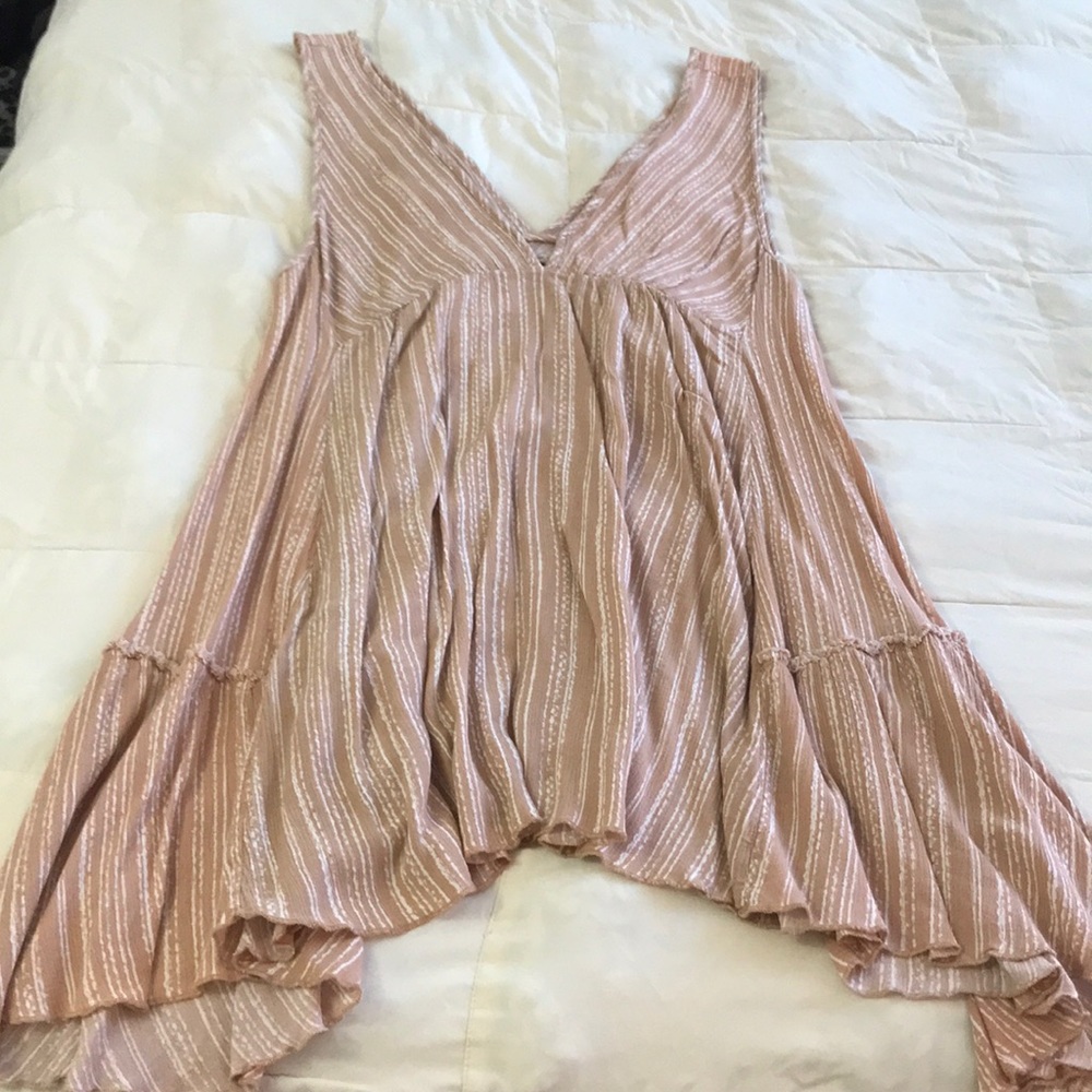 Mahina Pink Striped Midi Dress
